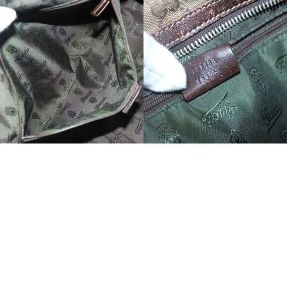 GUCCI GG Crystal Shoulder Bag Coated Canvas Brown Gold - Picture 13 of 13